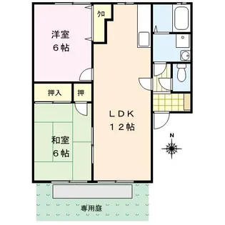 グリーンタウン津留崎【1階】の間取り