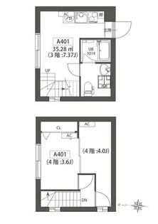 東京都中野区沼袋1【マンション】の間取り