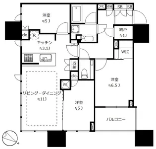 グランドミレーニア【21階】の間取り