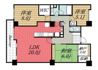 スカイプラザ・ユーカリが丘 イーストタワー【15階】の間取り