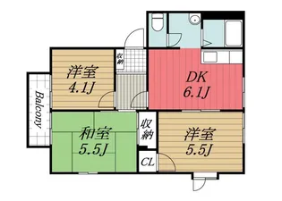千葉県市原市辰巳台東3【アパート】の間取り