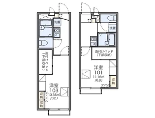 レオパレスさんが(42820)【2階】の間取り