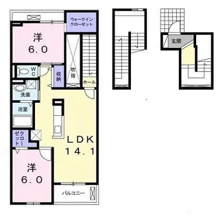 バレー・ヴィレッジ【3階】の間取り
