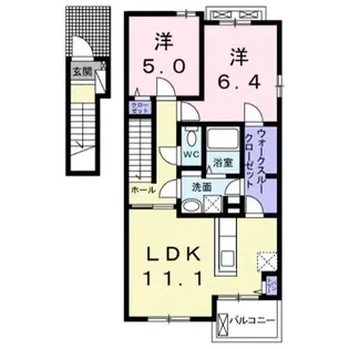 フィールド・サンIIA【2階】の間取り