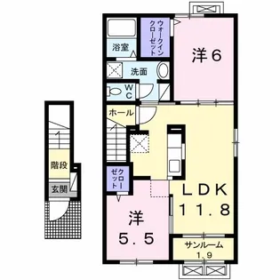 ベレットSTII【2階】の間取り