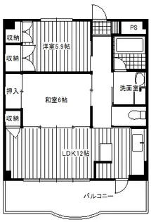 リバーサイドみずぐるま【5階】の間取り