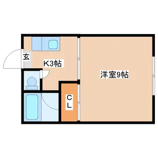 陽光ハイツB棟【2階】の間取り