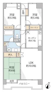 プランヴェール湘南茅ヶ崎【5階】の間取り