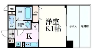 プレサンス京都室町通 紫水【1階】の間取り