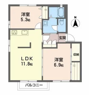 ヴィオラS B棟【2階】の間取り