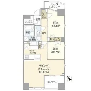 ザ・マジェスティコート目黒【13階】の間取り