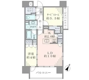 イニシアイオ西麻布【11階】の間取り