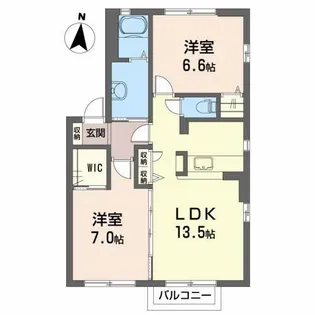 グリーン ハーモニー・B【2階】の間取り