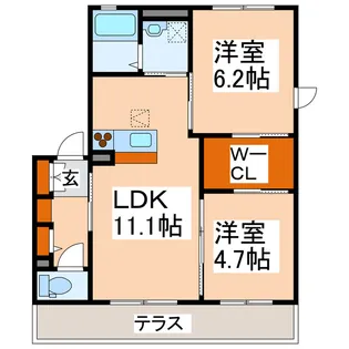 ヴァンアーンジュ【1階】の間取り