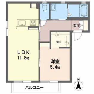 フォンテーヌ東A/B【2階】の間取り
