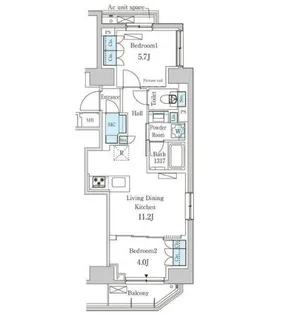 パークアクシス虎ノ門【13階】の間取り