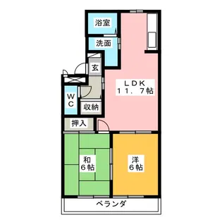 ユープラスパ ダイトク【1階】の間取り