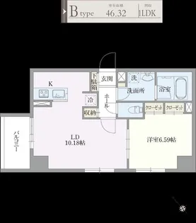 ベルエスパス箱崎【4階】の間取り