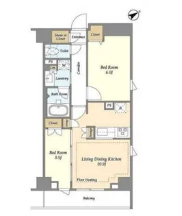 市谷台町坂フロント【3階】の間取り