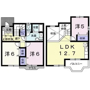 レジデンスリリーB【1階】の間取り