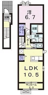 トゥワールフ 十日町【2階】の間取り