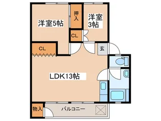 多摩川住宅ハ-10号棟【4階】の間取り