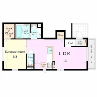 ハイツ能勢口【1階】の間取り