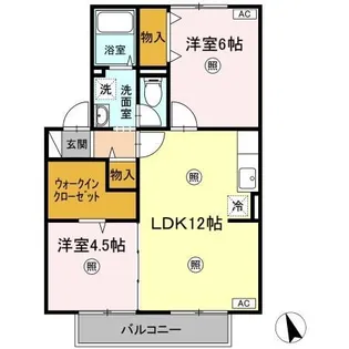 ヴィラージュ B棟【2階】の間取り
