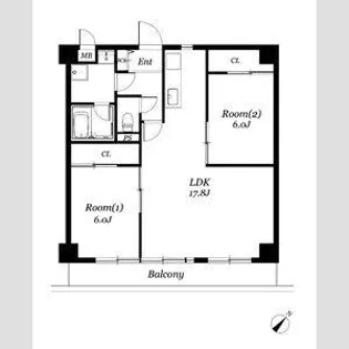 ROSE TOWER元今泉【2階】の間取り