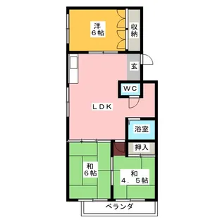 ファミール柿の木【2階】の間取り