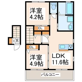 T.MレジデンスI【2階】の間取り