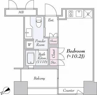 ザ タワー芝浦【10階】の間取り