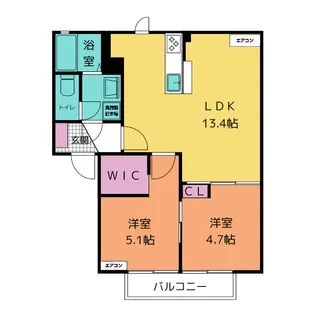 コスモ リバーストーン【1階】の間取り