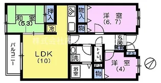 カーサ デ ローブル【2階】の間取り
