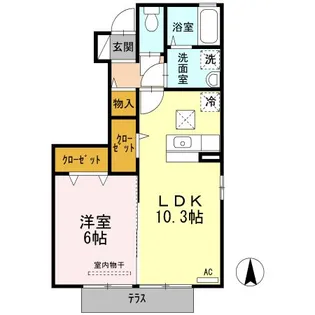 ノーブルD医大北【1階】の間取り