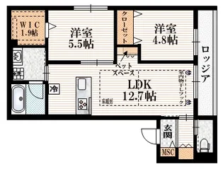仮称 上北沢1丁目ヘーベルメゾン【2階】の間取り