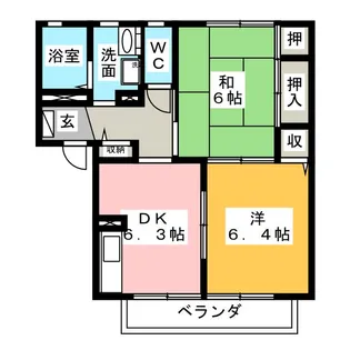 リヴェール鈴鹿A棟【2階】の間取り