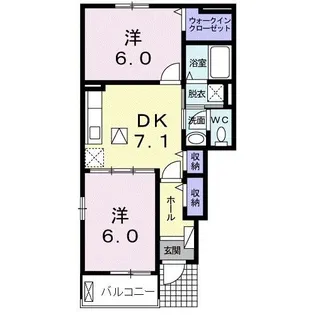 サン ルミエールC【1階】の間取り