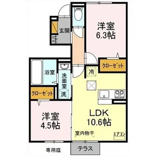 セレーノ真鍋【1階】の間取り