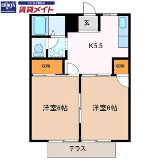 アーバンハイツC【1階】の間取り