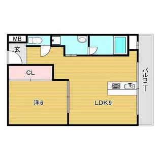 グランドハイツ浜甲子園【2階】の間取り