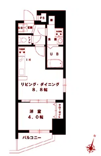 シャトーデYMヨコハマ【3階】の間取り