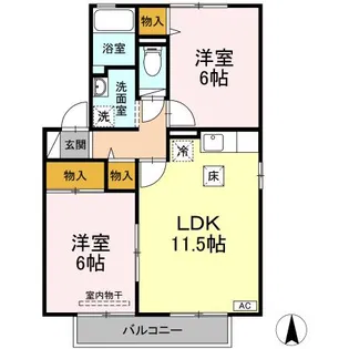 グランドキャッスルGOMI【1階】の間取り