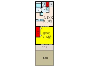 クレスト豊新【1階】の間取り