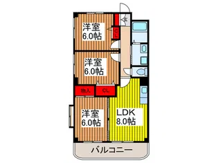 グランパレス参番館【2階】の間取り