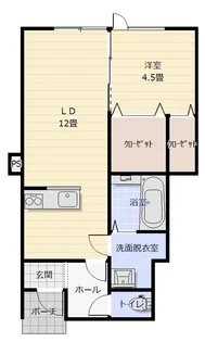 クオンタム沖館C【1階】の間取り