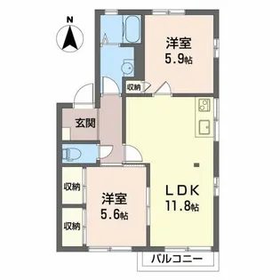 T.TOWNリヴェールE【2階】の間取り