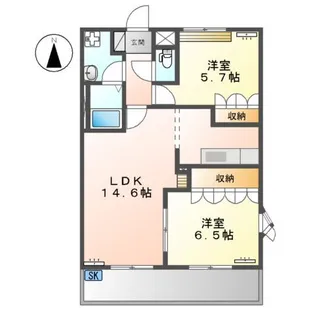 シェルル【2階】の間取り