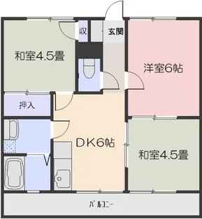岡山県玉野市八浜町八浜【アパート】の間取り