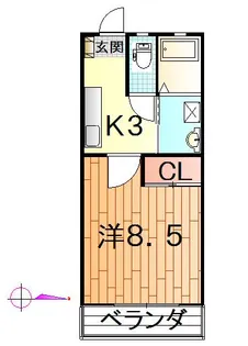 ブランドール長町【1階】の間取り